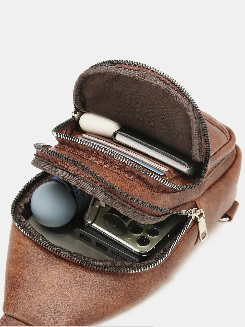 PU Leather Crossbody Bag with Two Detachable Strap - D.T line