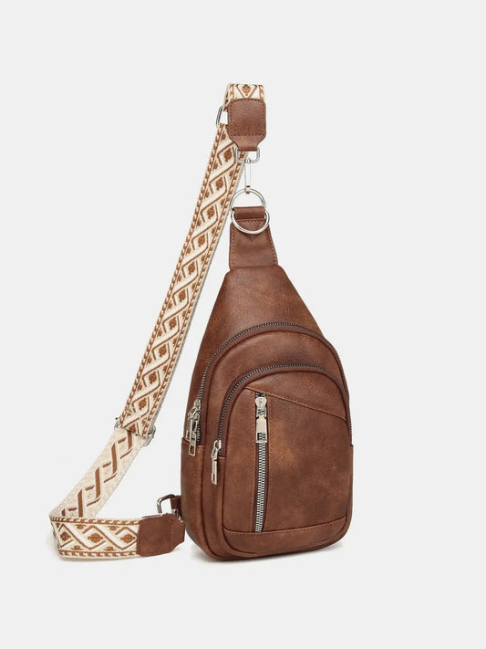 PU Leather Crossbody Bag with Two Detachable Strap - D.T line