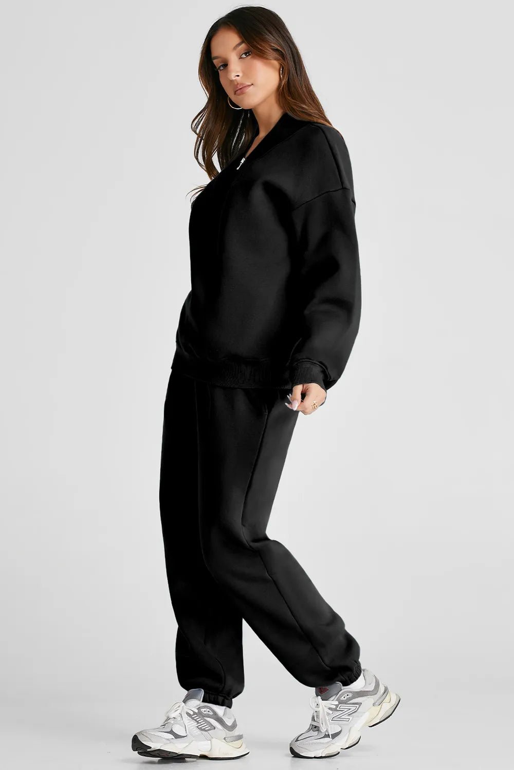 Quarter Zip Long Sleeve Top and Pants Set - D.T line