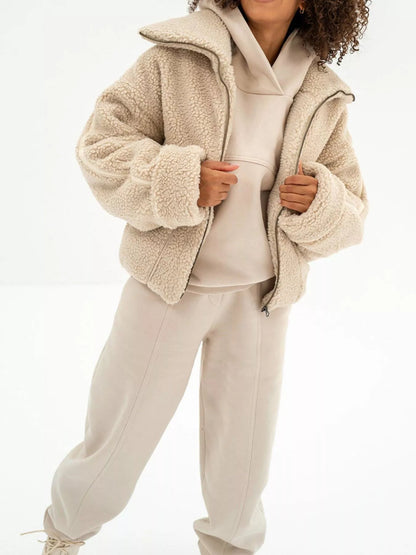 Solid Exposed Seams Hoodie and Joggers Activewear Set - D.T line