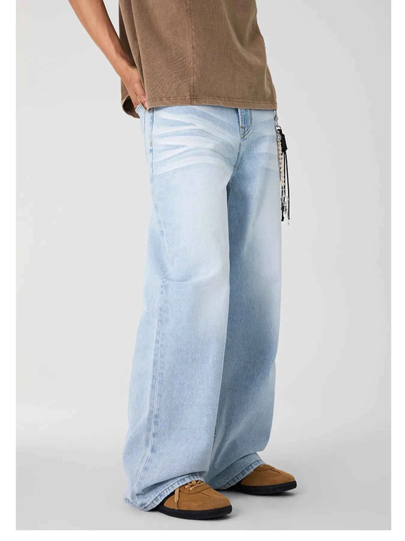 WASHED WIDE LEG JEANS