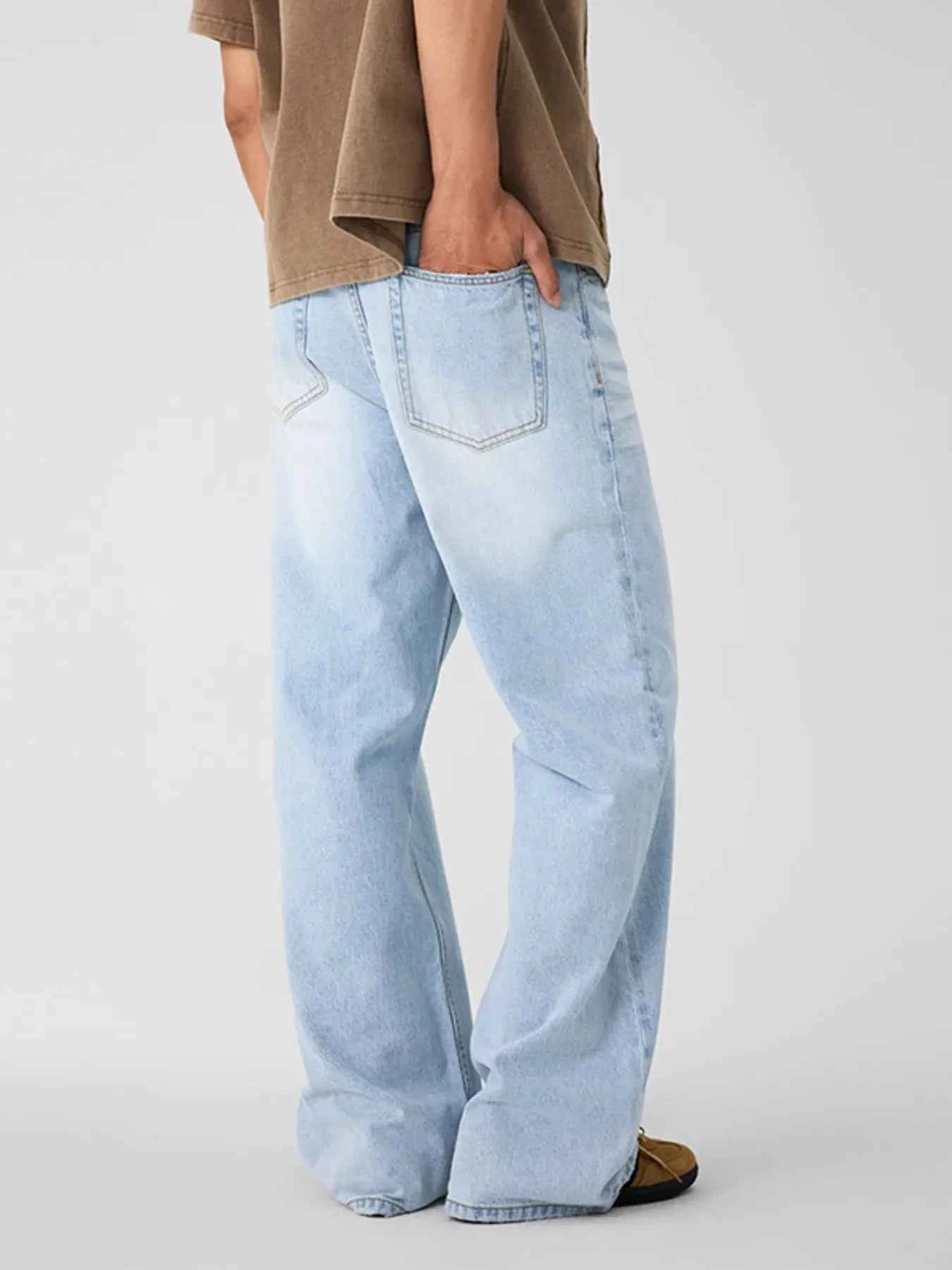WASHED WIDE LEG JEANS